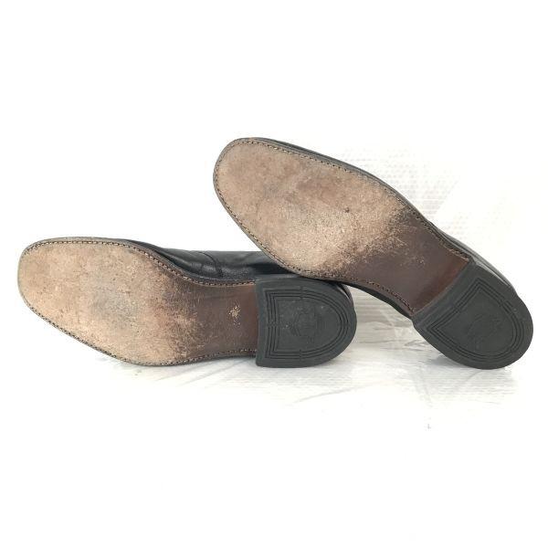 70-е - 80-е? Винтажные FLORSHEIM Войлок Коричневая Кожа Однотонный Носок 10E 27.5-28 Черные Туфли Деловые(ИСПОЛЬЗОВАЛ)