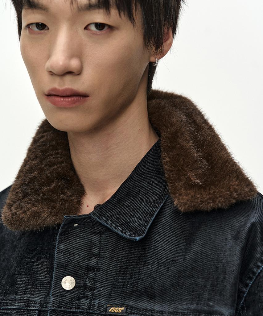 ADSB ANDERSSON BELL Unisex Padded Denim Bomber Jacket (Black)