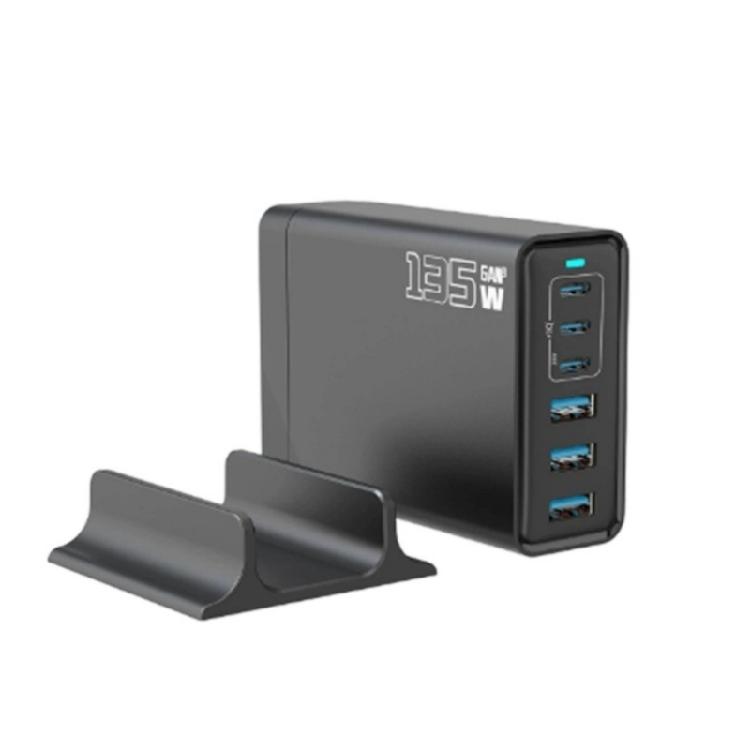 Зарядная головка 135 Вт с портом USB Type C Адаптер для зарядки Пластиковая текстура Идеально для путешествий Зарядка различных устройств