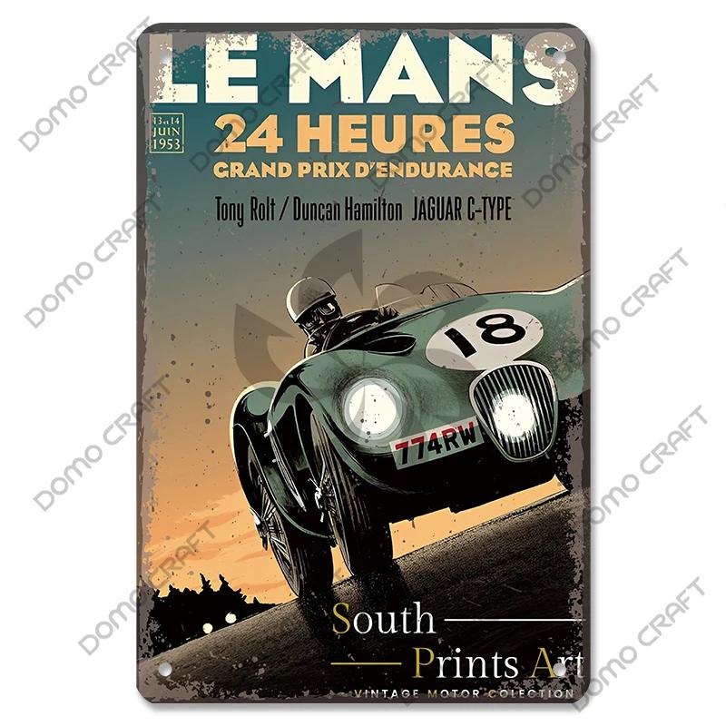Racing Car Plaque Metal Tin Sign F1 Racetrack Vintage Poster Wall Art Decor for Garage Racing Club Home Wall Decoration