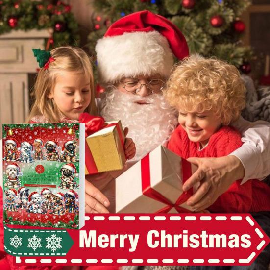 Dog Advent Calendar 2025 24 Days Christmas Countdown with 24 Pcs Acrylic Dog Ornaments Holiday Gifts for Dog Lovers