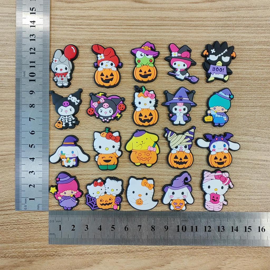Хэллоуинские подвески для кроксов Sanrio – Мягкие резиновые аксессуары для обуви из ПВХ
