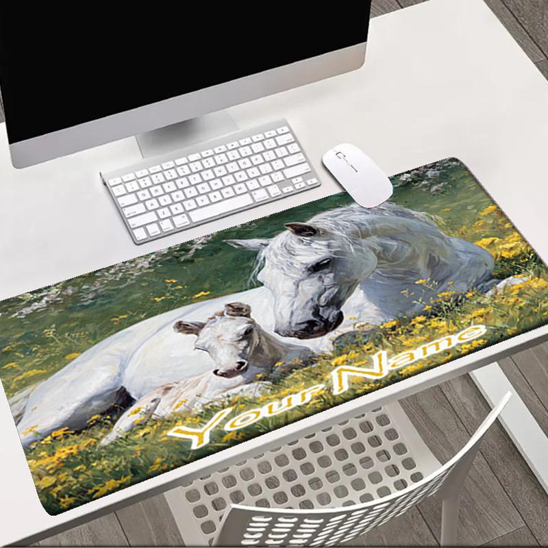1PC Custom Name Horses Field Mouse pad, keyboard and mouse desk pad, for computer notebook Birthday Gift For Any Room Or Office