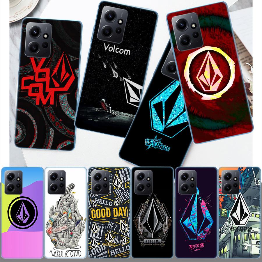 Volcom Logo Phone Case For Redmi 12 13C 12C 15C 9 10 10C Note 13 Pro Plus 14 15 Pro 9T 9C 9A TPU Soft Cover Clear Cell Cases Sho