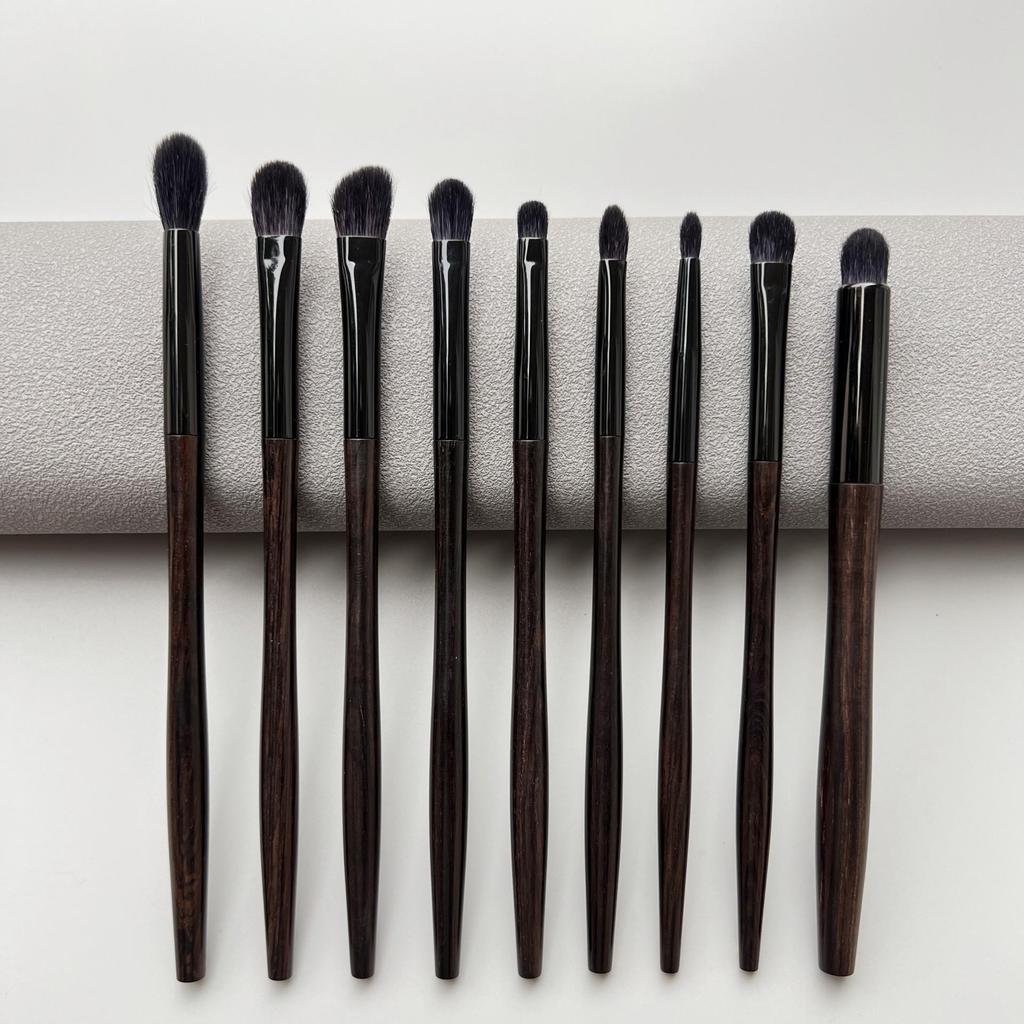 Ebony Handmade Eye Makeup Brush Set: Eyeshadow, Blending, Laydown & Detail Brushes
