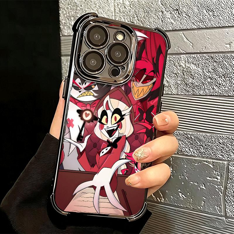 Чехол для телефона с покрытием в стиле аниме Hazbin Hotel Для iPhone 16 17 Pro Max Air 16E 14 15 Plus 12 13 Mini Противоударный чехол с подушкой безопасности