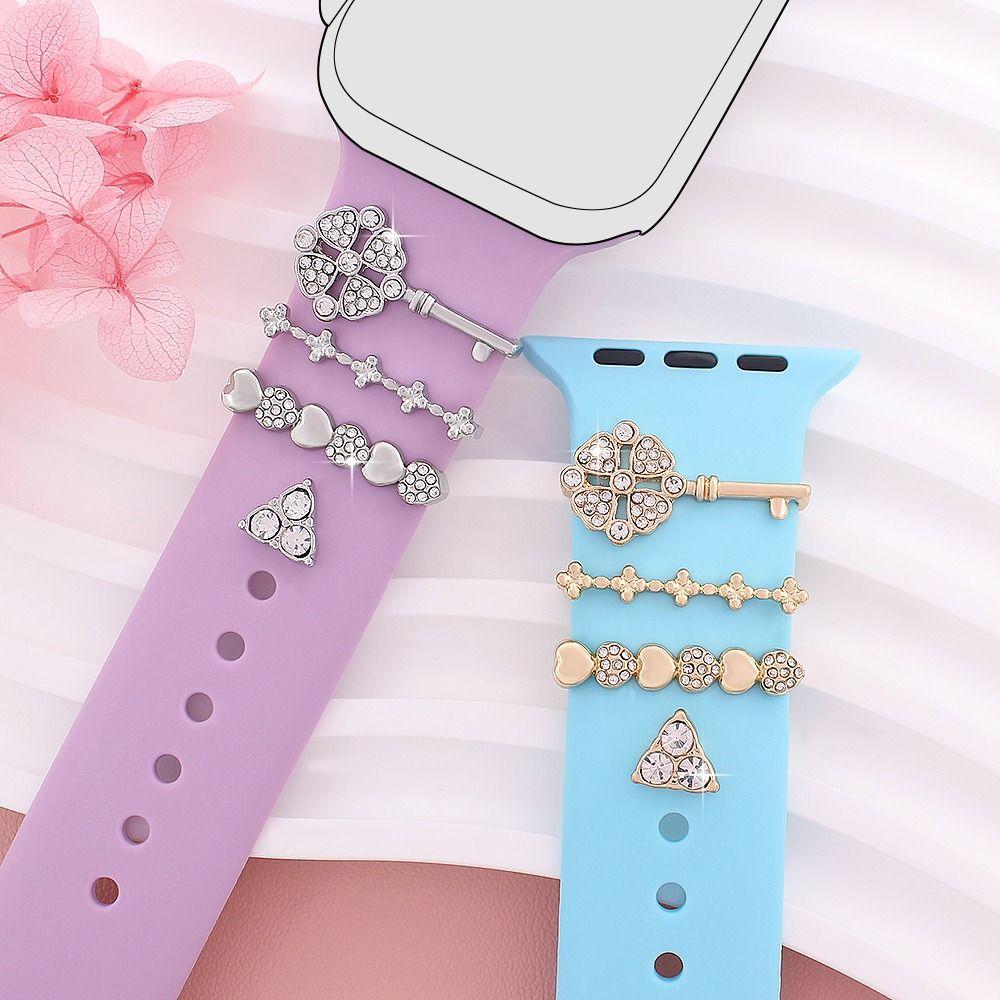 Diamond Strap Decorative Ring Watch Band Metal Charms New Ornament for Apple Watch Band Smart Watch