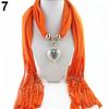 Women Fashion Soft Bead Tassels Scarf with Love Heart Charm Pendant Accessory