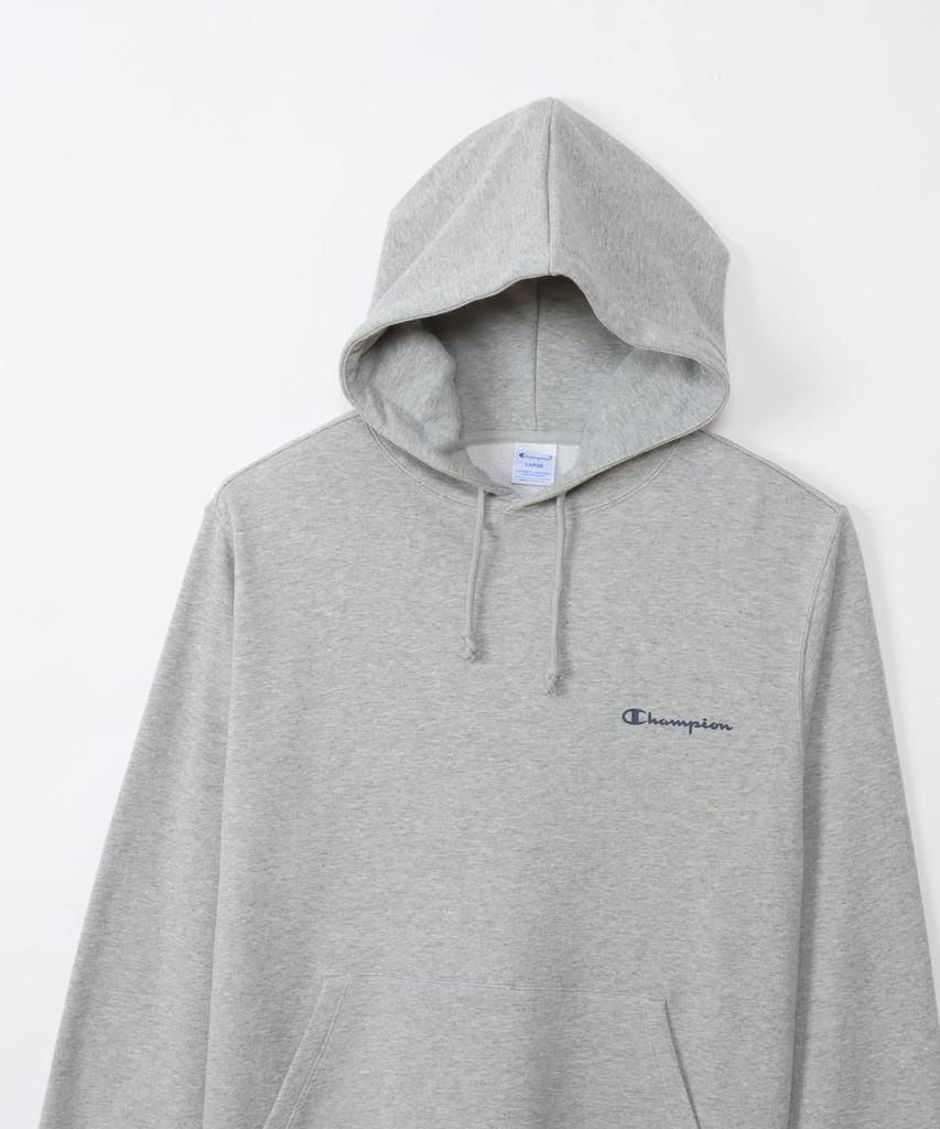 Champion Basic Long Sleeve Cotton Hoodie with USA Script Oxford Men's Logo, Gray, C3-Y119