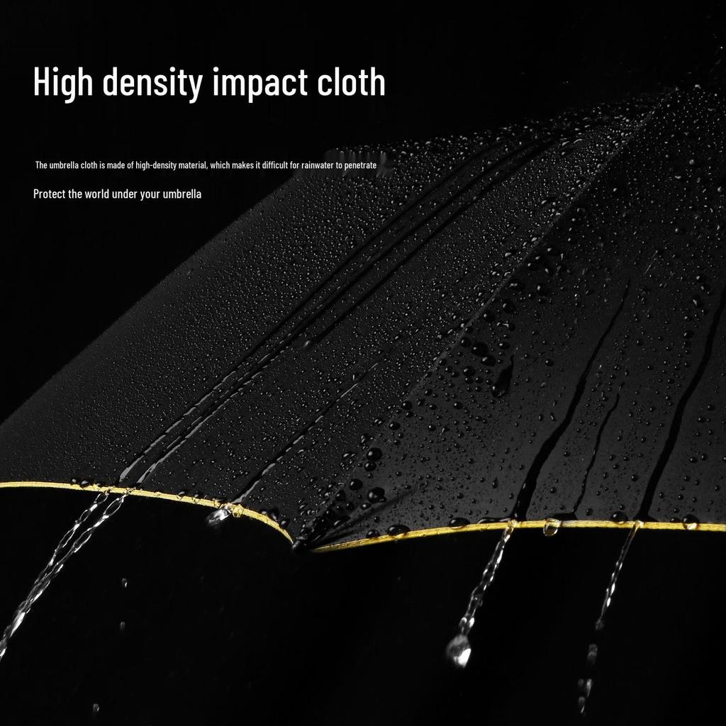 Усиленный ветрозащитный очень большой черный зонт для троих - Двойного назначения для солнца и дождя