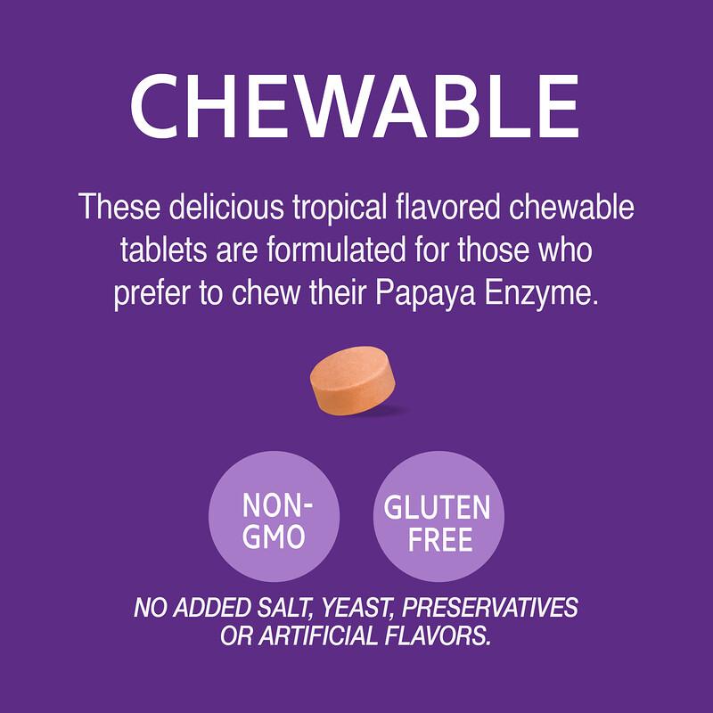 2 x Chewable Papaya Enzyme, 100 Tablets