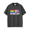 Game Rainbow Nyan Cat Funny Meme Tshirt Unisex Women Fashion Casual Cotton T Shirt Unisex Cute Kawaii Oversized Tshirts Fans Gift