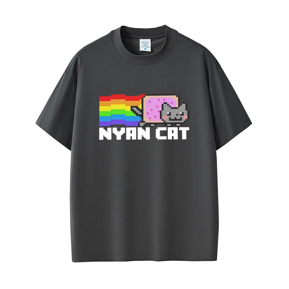 Game Rainbow Nyan Cat Funny Meme Tshirt Unisex Women Fashion Casual Cotton T Shirt Unisex Cute Kawaii Oversized Tshirts Fans Gift