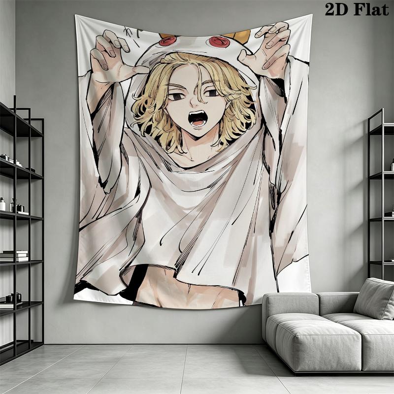 Tokyo Revengers Wall Tapestry Aesthetic Wall Hanging Printed Fabric Blanket Decorative Tapestries for Bedroom Living Room Home Decor