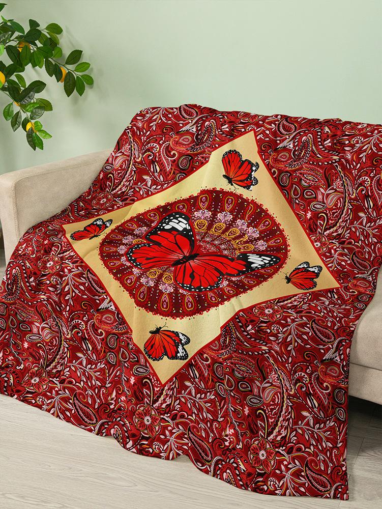 Flannel Blanket Animal Butterfly Dark Wind Blanket Crystal Fleece Blanket Spring and Autumn