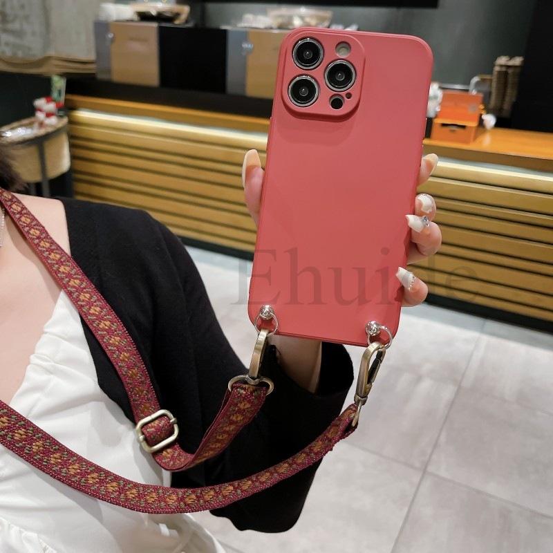 Ретро Чехол-ремень для iPhone 17 16 14 13 12 Mini 11 X XS Plus 15 Pro Max 15P Наплечный Crossbody Ремешок-шнурок на шею Мягкий силиконовый чехол