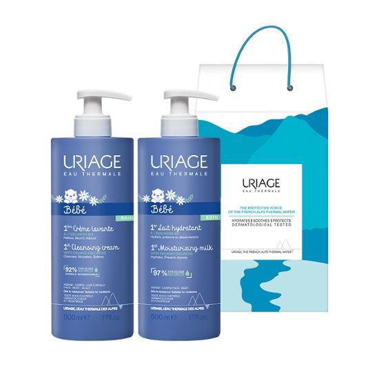 Uriage План подарка для малыша (Bebe Premiere Лосьон 500мл + Bebe Очищающий крем для мытья 500мл)