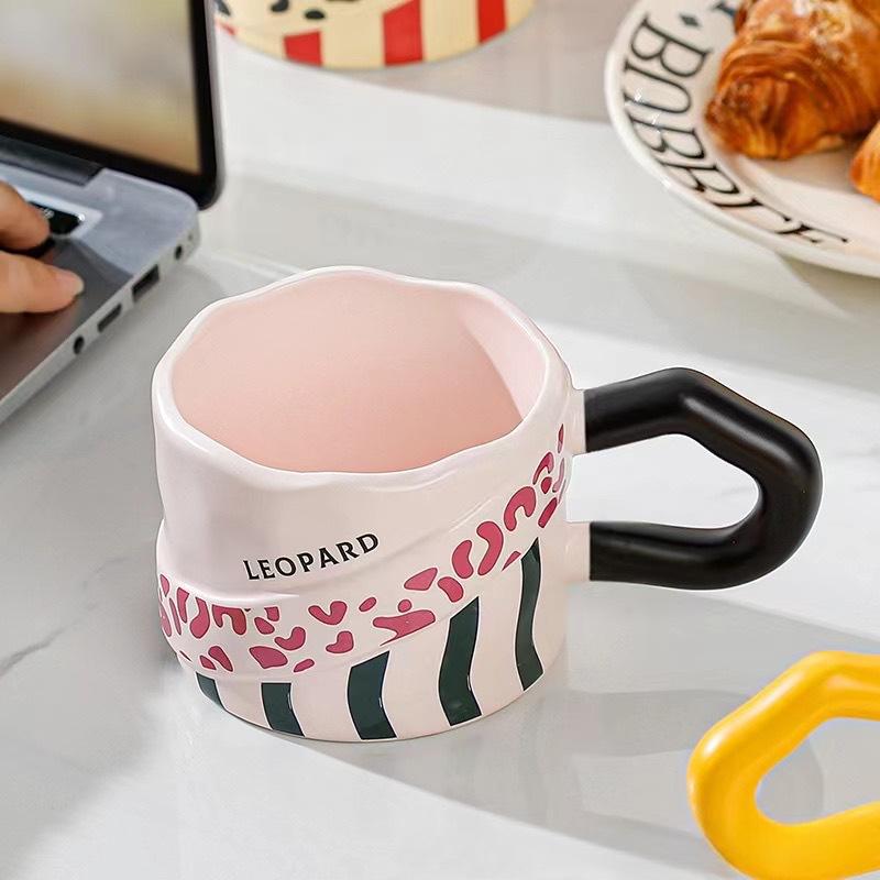Creative Animal Texture Mug High Value Coffee Cup Design Sense Niche Ceramic Home Couple Water Cup Gift