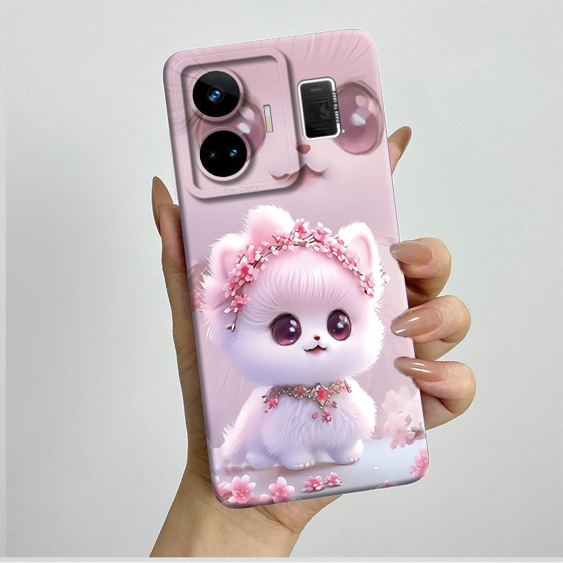 For Realme GT3 GT Neo 5 RMX3706 RMX3709 Case Aesthetic Pretty Butterfly Flowers Shockproof Silicone Soft Cover Protective Casing
