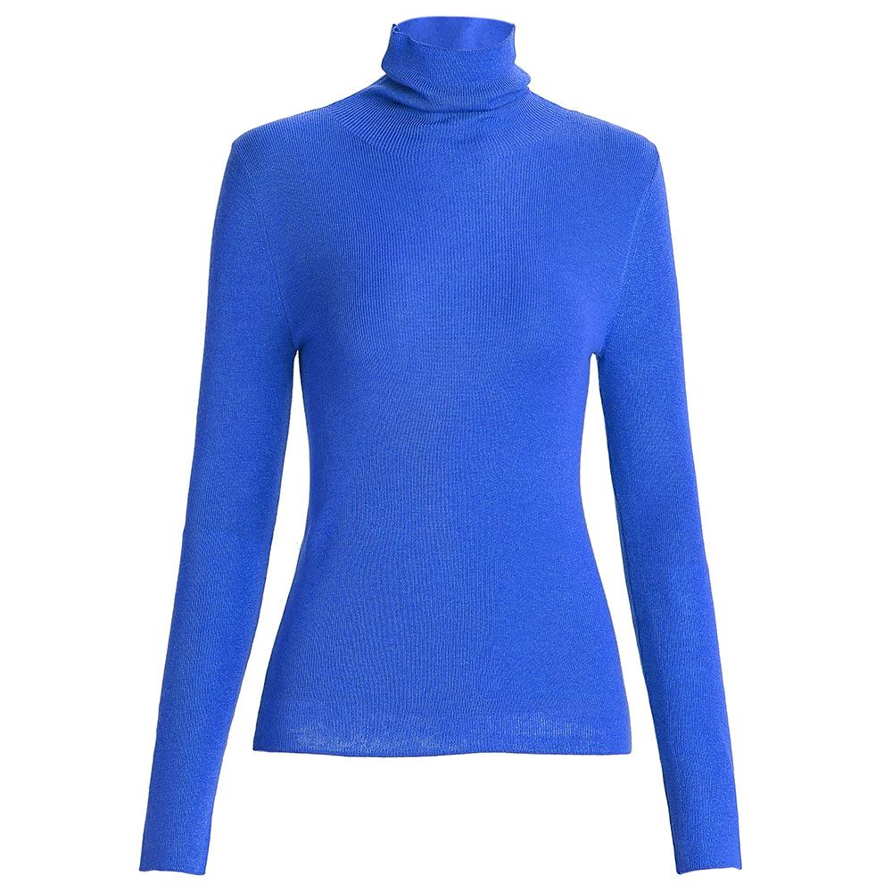 Женский вязаный свитер Zhili весна 2025 года, многоцветный, облегающий, с высоким воротником и длинными рукавами