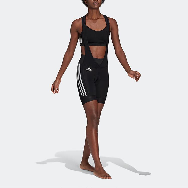 Adidas Полосатый велосипедный комбинезон женский комбинезон черный GK6157