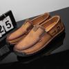 Мужские повседневные кожаные туфли из спилка больших размеров, мужские лоферы, удобная обувь для вождения, мокасины, мужская обувь на плоской подошве