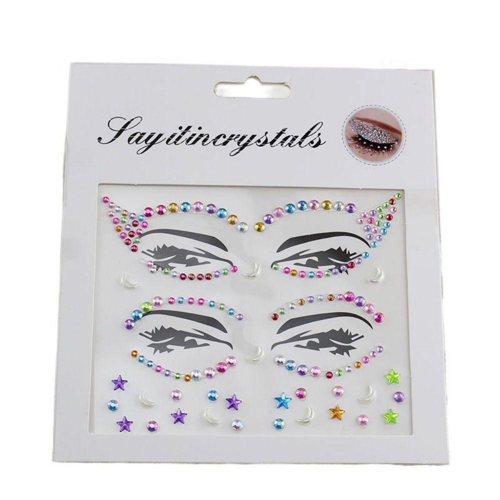 Disposable 3D Face Tattoo Crystal Sticker Fashion Temporary Tattoo Sticker Girls