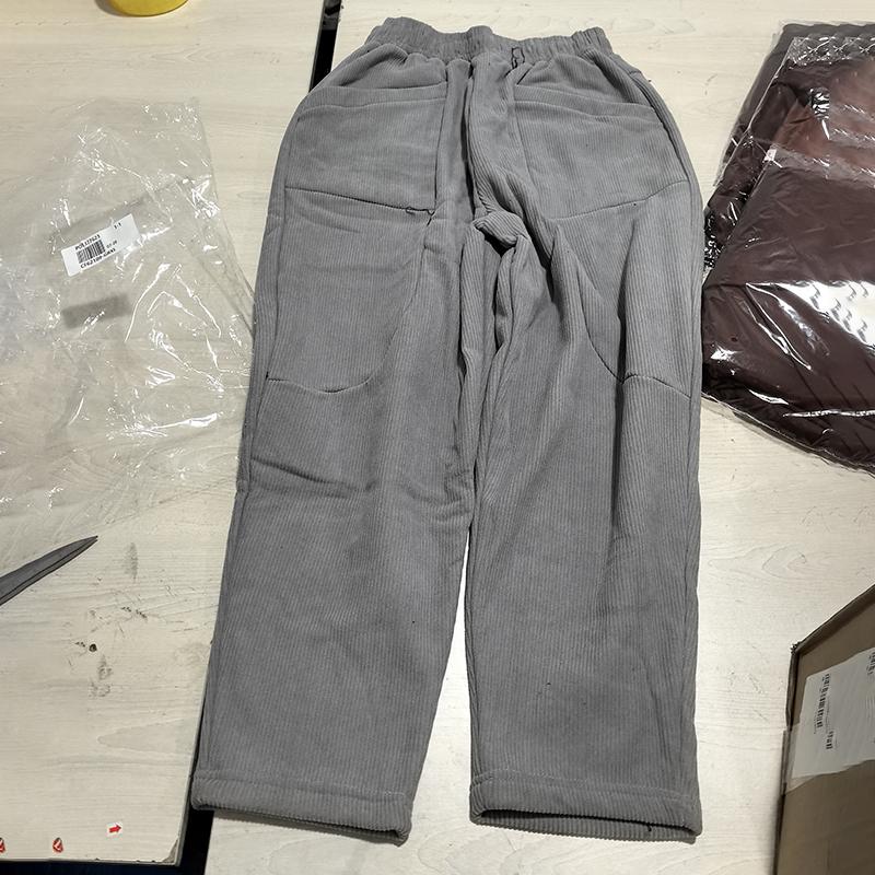 Зимние повседневные вельветовые шаровары женские модные свободные полосатые толстые спортивные брюки теплые простые элегантные брюки