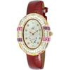 Женские часы Adee Kaye Crown Collection Crystal Accents с белым перламутровым циферблатом, кварцевые AK2113-LRG