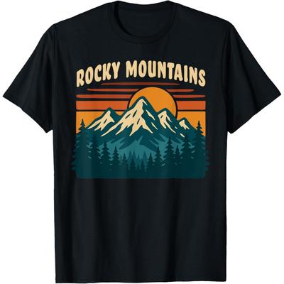 Футболка Rocky Mountains Ретро Винтаж Закат Горы Лес