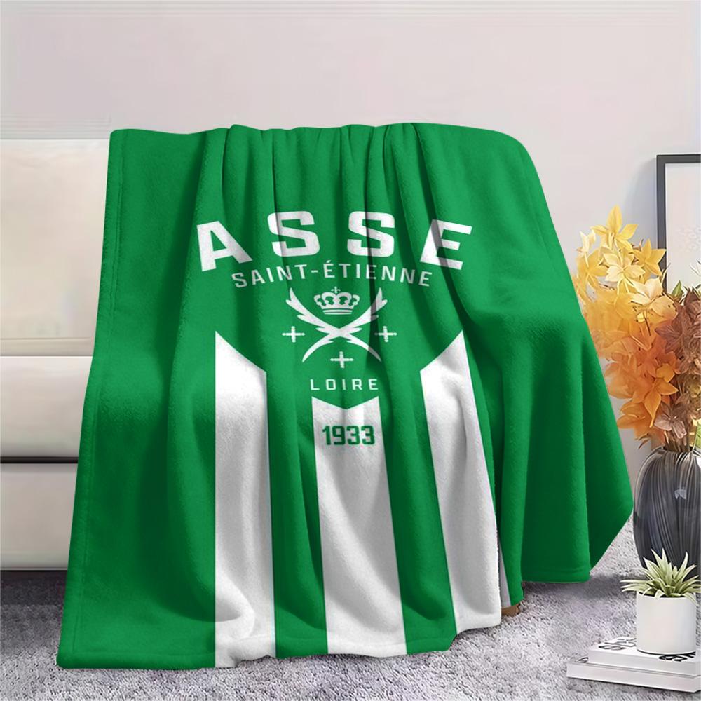 1Pc AS Saint-Étienne Print Flannel Blanket High Quality Warm Comfortable Cover for All Seasons Perfect for Gifts Home Decor