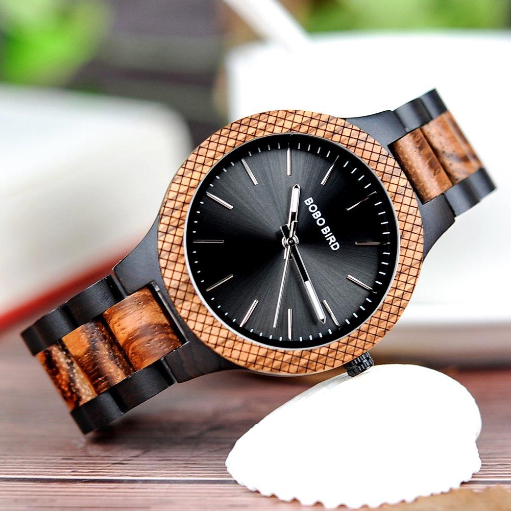 BOBO BIRD D30-1 Мужские часы из бамбукового дерева с японским кварцевым механизмом, аналоговые, винтажный и ретро-дизайн
