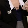 Bow Zircon Brooch Girls Collar Anti Light Button Fashion Pin Clothes Jewelry Accessories for Women Corsage Birthday Gifts