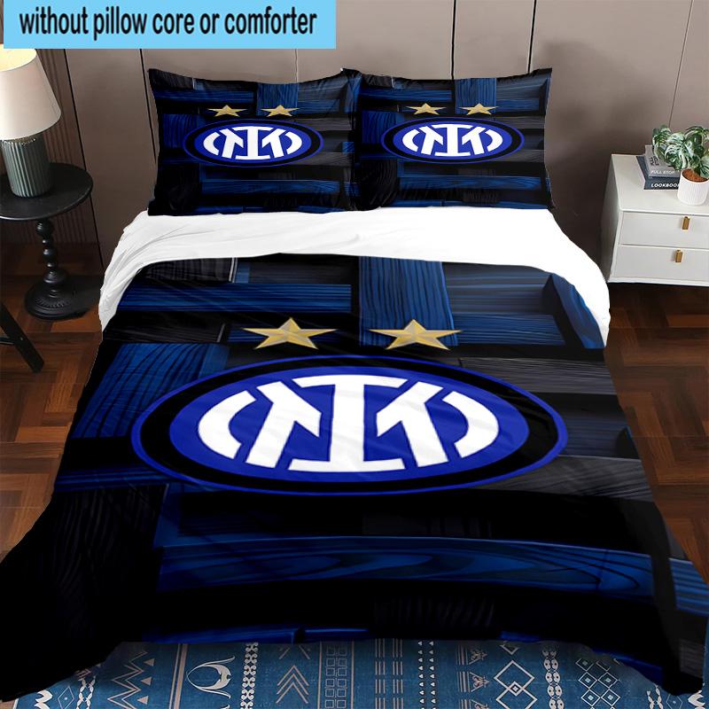 3pcs F.C. Internazionale Milano Printed Bedding Set Duvet Cover Closure Includes 1 Duvet Cover & 2 Pillowcases Bedding Sets Home Decor Gifts