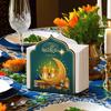 Деревянная коробка для салфеток Eid Mubarak Декоративная коробка для хранения салфеток большой емкости Диспенсер для салфеток с противоскользящим основанием Празднование Ид аль-Фитр