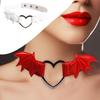 Nightclub Cosplay Heart Punk Wing Rock Collar Necklace Bat Gothic Sexy Faux Leather Circle Collar