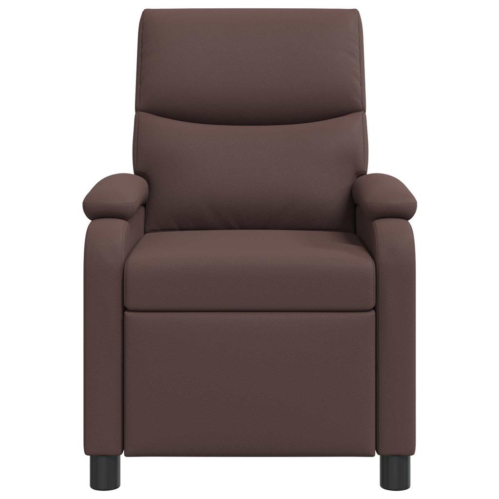 Recliner Chair Brown Faux Leather