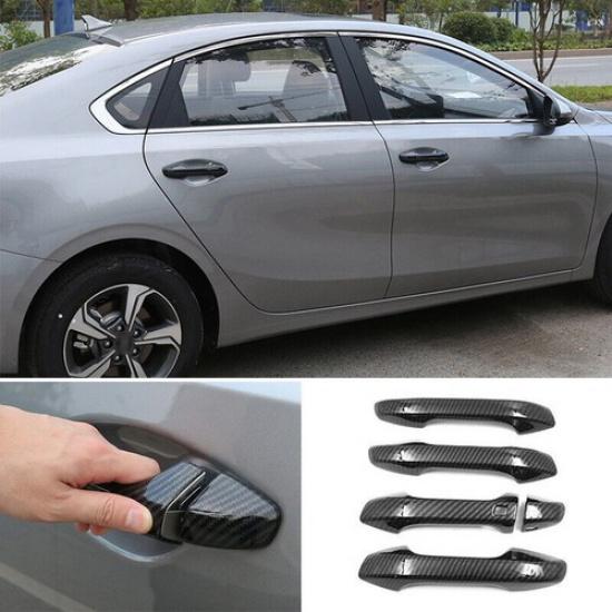 Chrome Carbon Fiber Car Door handle Cover Trim For Kia Forte K3 BD - GT