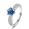 Bague Ringen Кольцо с муассанитом VVS D цвета 1 карат/2 карата для женщин, ювелирные изделия из стерлингового серебра 925 пробы, открытые кольца с выращенными в лаборатории бриллиантами, подарок