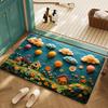 Коврик для пола Быстросохнущий Яркий цвет Цветочный дизайн Нескользящая основа Коврик Ванная комната Гостиная Дверной коврик