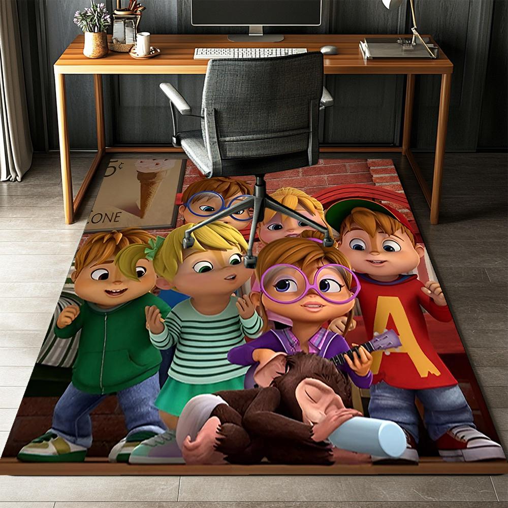 Alvin and the Chipmunks Printed Carpet Rug for Office Chair Living Room Bedroom Kitchen Room Decor Gifts