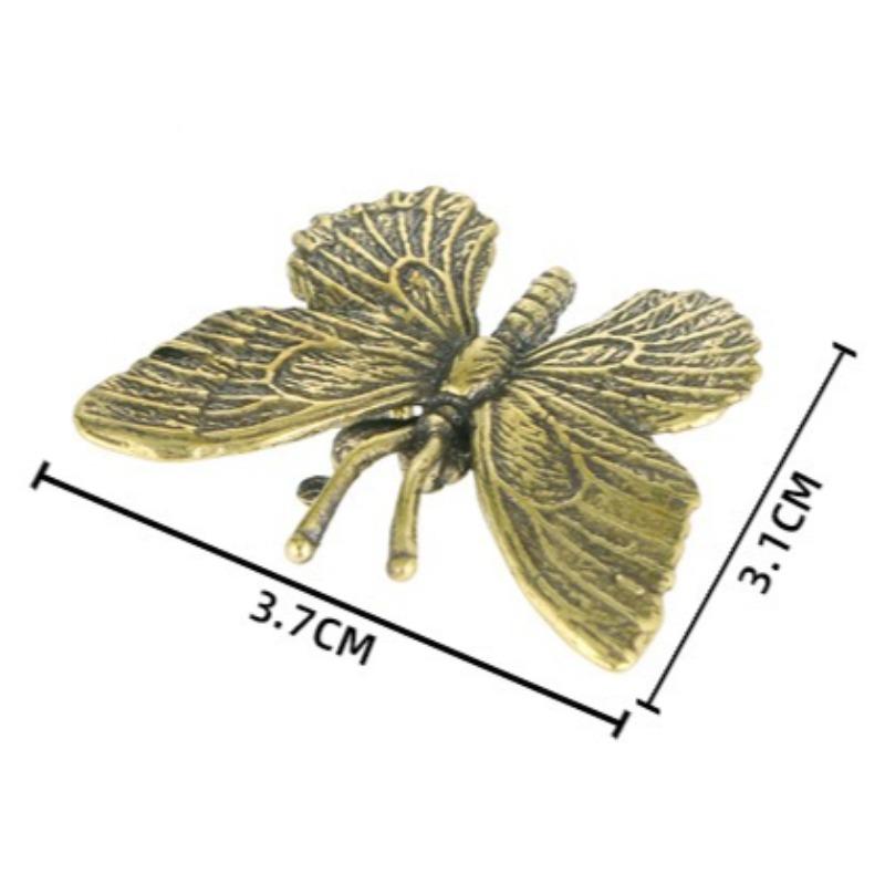 Vintage Brass Butterfly Ornaments Metal Insect Tea Ceremony Tea Pet Crafts Home Decoration Butterfly Statue Ornaments Wholesale