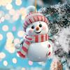 5 Pcs Christmas Snowman Ornament 2D Flat Acrylic Snowman Hanging Decoration Cartoon Snowman Pendant for Christmas Tree Mantel Door Decor