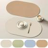 Table Placemat Non-Slip Heat Resistant Waterproof Kitchen Dining Placemat Fake Leather Cup Coaster Home Supply