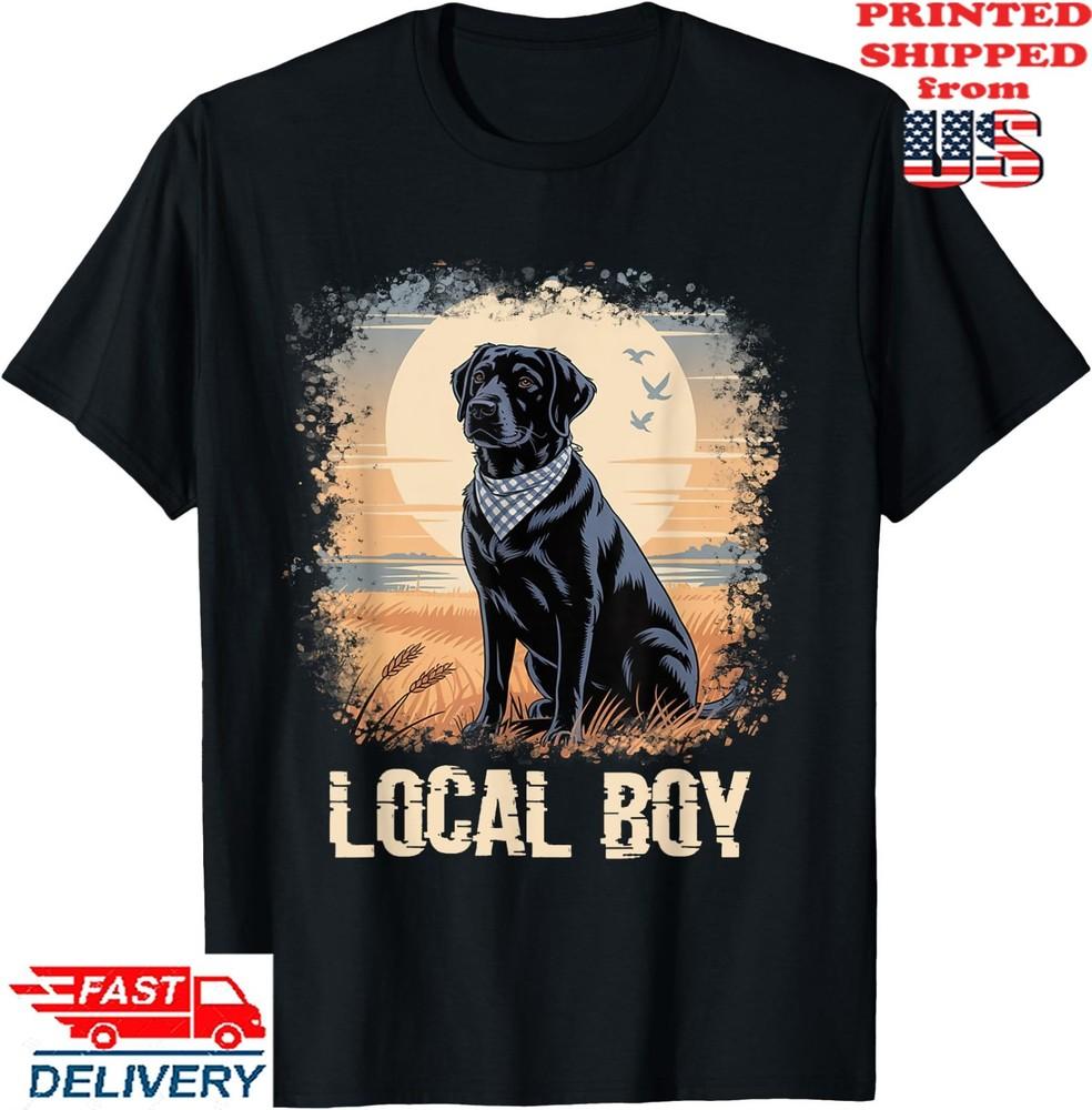 Bleached Local Boy Funny Dog Black Lab Hunting Dog T-Shirt, Unisex Tee Unisex T-Shirt