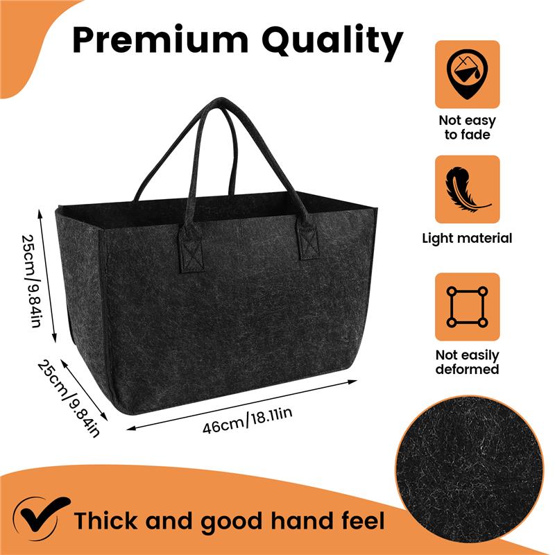 ABBY-Felt Storage Bag Large Capacity Casual Shopping Bag,Fruit And Vegetable Basket Toy Storage Basket Clothing Storage Basket