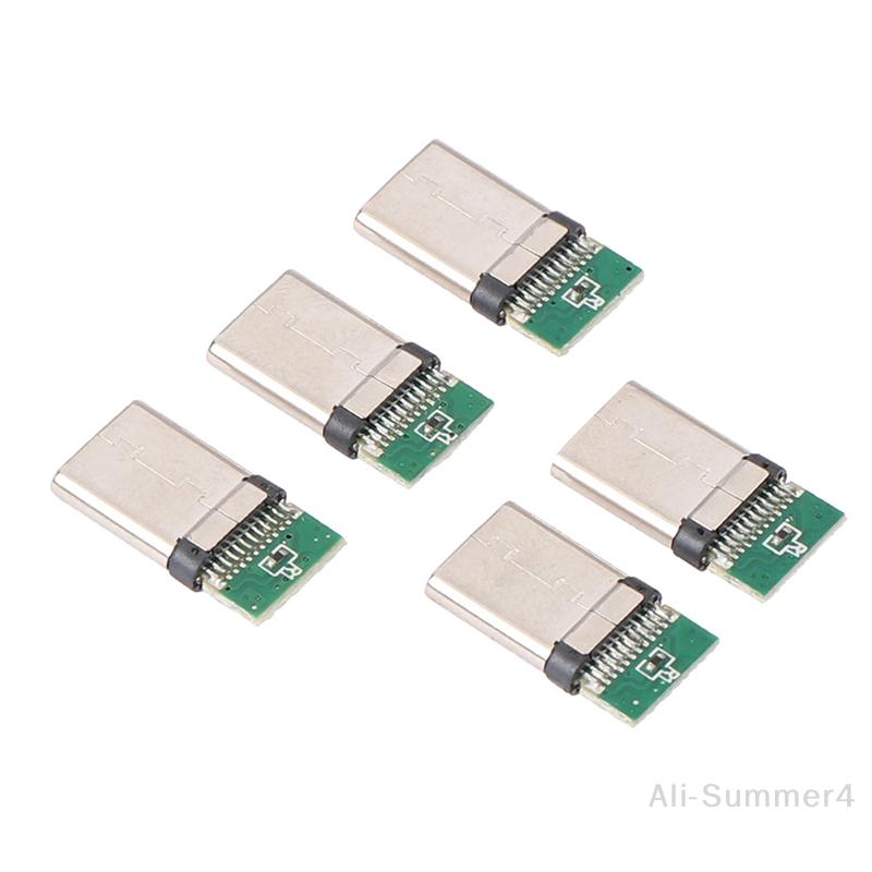 5шт USB 3.1 Тип C Мужской DIY Разъем для пайки Разъем Прикрепленный ПК Плата