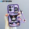 KEYSION Shockproof Case for OPPO Reno8 Pro 5G with Lanyard Soft Silicone Cute 3D Cartoon Doll Phone Cover for OPPO Reno 8 Pro+