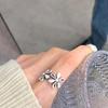 1pc Simple Hollow Flower Ring for Women Couples INS Fashion Creative Jewelry Gift Party Accessories