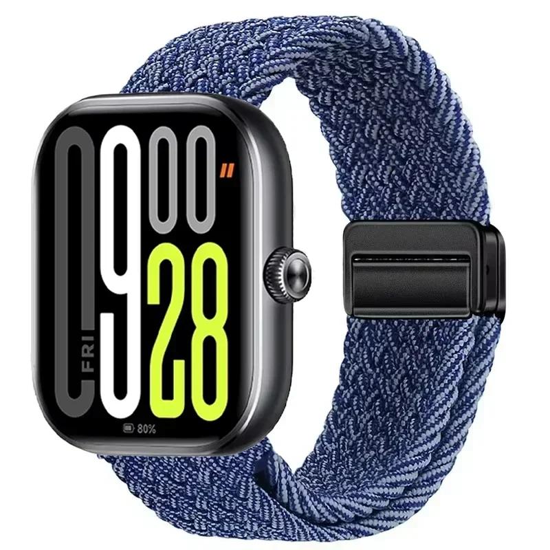 Магнитная петля для Xiaomi Redmi Watch 4 5 Ремешок Регулируемый Плетеный Спортивный Нейлоновый Сменный браслет для Miband 8 pro/9 pro ремешок